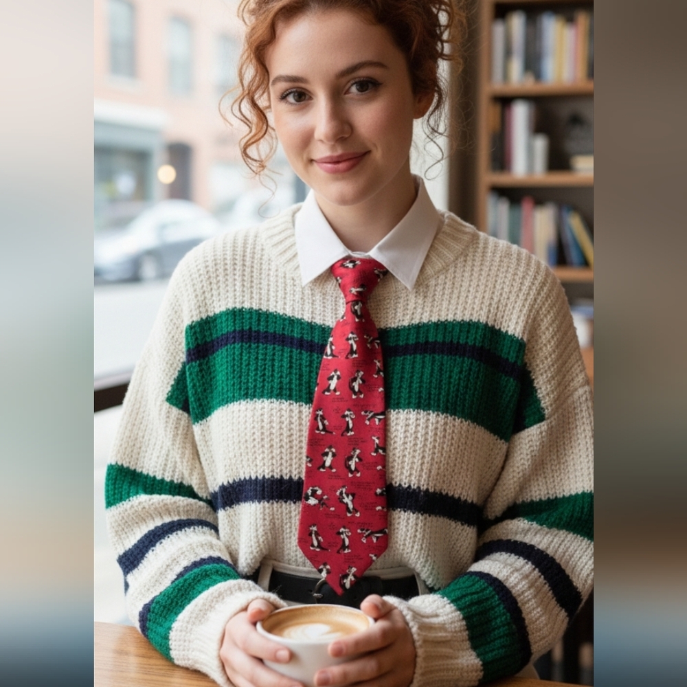 Red Sylvester Cartoon Tie